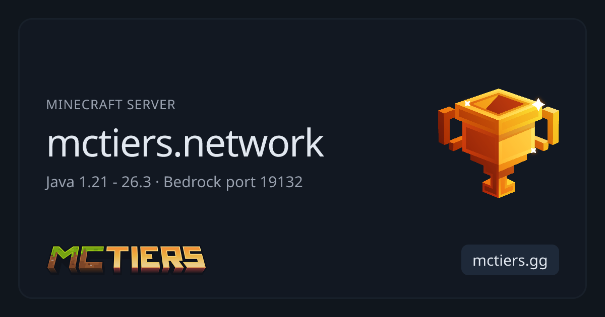 MCTiers server-IP - mctiers.network (Java & Bedrock)